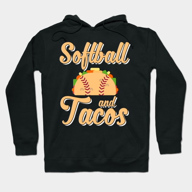 Cute Softball and Tacos Novelty Soft Ball Player Hoodie by theperfectpresents